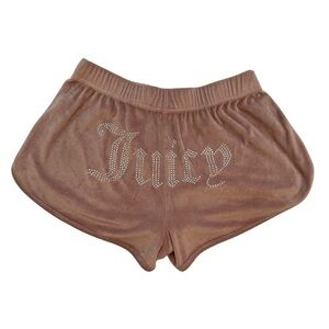Juicy Couture pink velour rhinestone shorts- Size Medium